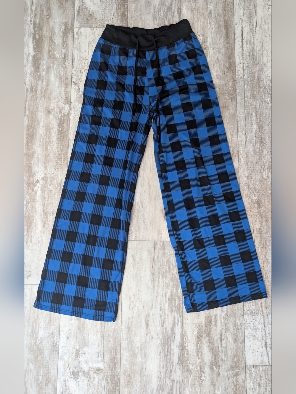 Just Love Light Blue and Black Plaid Lounge Pants